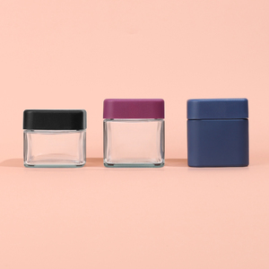 Trẻ Em Chịu Mài Mòn Thực Phẩm Vuông Màu Xanh Lá Cây Màu Xanh Lá Cây Container Mùi Bằng Chứng Chai Thủy Tinh Lọ Thủy Tinh Với Nắp Vuông Biểu Tượng Đầy Màu Sắc Cube - Product Image 4