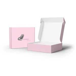 Factory Custom OEM Factory Benutzer definiertes Logo Versand paket Gedruckte rosa Wellpappe Mailer Box mit Logo