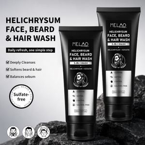 Helichrysum Aha Rosemary <b>Beard</b> Face Hair Wash 100ml Gentle Exfoliating 3-in-1 Cleanser for Oil Control and Refresh - Product Image 1