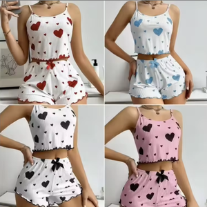 <span class=keywords><strong>Camicia</strong></span> <span class=keywords><strong>da</strong></span> <span class=keywords><strong>Notte</strong></span> Sexy Senza Maniche con Stampa a Cuori e Bordo in Pizzo, Lingerie <span class=keywords><strong>da</strong></span> <span class=keywords><strong>Notte</strong></span> con Apertura per Donne - Product Image 6