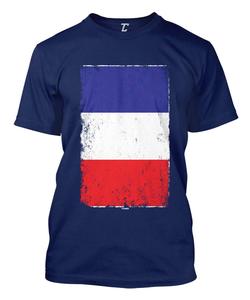 Venta al por mayor de los hombres de moda Streetwear algodón camiseta ligera bandera patriótica francesa impresa sublimación Transferencia de impresión comprimida - Product Image 1