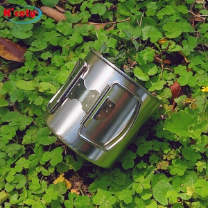 260ml 350ml 500ml Foldable Handle Camping Carabiner <strong>Coffee</strong> Drinking <strong>Folding</strong> Mug Stainless Steel Cup - Product Image 4