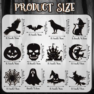 Percha de madera negra hecha a mano para Halloween, Araña, calabaza, <span class=keywords><strong>cuervo</strong></span> y murciélago, decoración espeluznante, decoración de fiesta en <span class=keywords><strong>casa</strong></span>, accesorios para <span class=keywords><strong>casa</strong></span> embrujada - Product Image 6