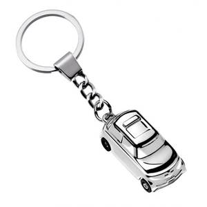 Porte-clés de voiture en métal, finition argentée, mini pendentif de véhicule, accessoire de chaîne de porte-clés - Product Image 1