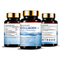 Capsules de collagène marin hydrolysé avec acide hyaluronique et vitamine C pour la santé de la peau, la beauté de l'intérieur, l'hydratation des cheveux, de la peau et des ongles