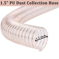 Tuyau flexible corrugué en PU transparent renforcé de fil de cuivre pour l'extraction des fumées de travail du bois