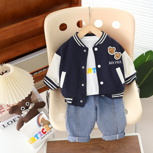 Completo Casual da Baseball a Tre Pezzi con Stampa per Bambini Maschi da 1 a 5 Anni - Product Image 4
