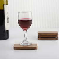 Sous-verres et tapis carrés en bois d'acacia marbré COSEN Nordic, résistance aux hautes températures, écologiques, pour table, 10x10cm