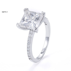 Bagues en moissanite à prix réduit pour femmes, fiançailles, argent 925, moissanite VVS, coupe princesse, diamant moissanite, bagues pour femmes - Product Image 5