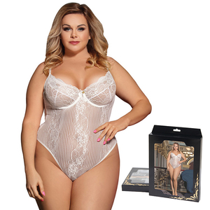 White Teddies <strong>Intimates</strong> USA <strong>Supplier</strong> of Lace Trim Lingerie Custom Sexy Bodysuit for Women for <strong>Plus</strong> <strong>Size</strong> Women - Product Image 1