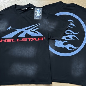 Camiseta de manga corta HELL American STAR de moda para hombre y mujer, corte holgado, efecto lavado con letras envejecidas - Product Image 4