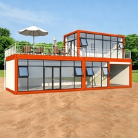 Edificio de Oficinas Modular Prefabricado de 20 Pies con Muro Cortina de Vidrio, Transpirable, Moderno, de Bajo Costo, Pequeño, Desmontable, para Sala de Estar u Hotel
