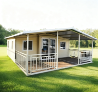 Maisonnette Sinoy en acier léger avec toit, 1, 2 ou 3 chambres, conteneur pliable et extensible de 20 ou 40 pieds, avec terrasse, préfabriquée, mobile, pour usage hôtelier