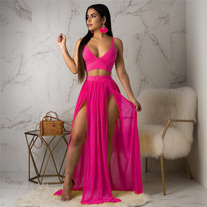 Dernières meilleures ventes de robes slip découpées pour filles élégantes robe longue fendue à col en V grande taille pour femmes - Product Image 5