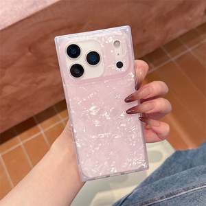 Funda Protectora para Teléfono con Diseño Simple de Concha Rectangular en TPU para iPhone 17 16 15 14 Pro Max, Funda de Mármol para iPhone 17 - Product Image 6