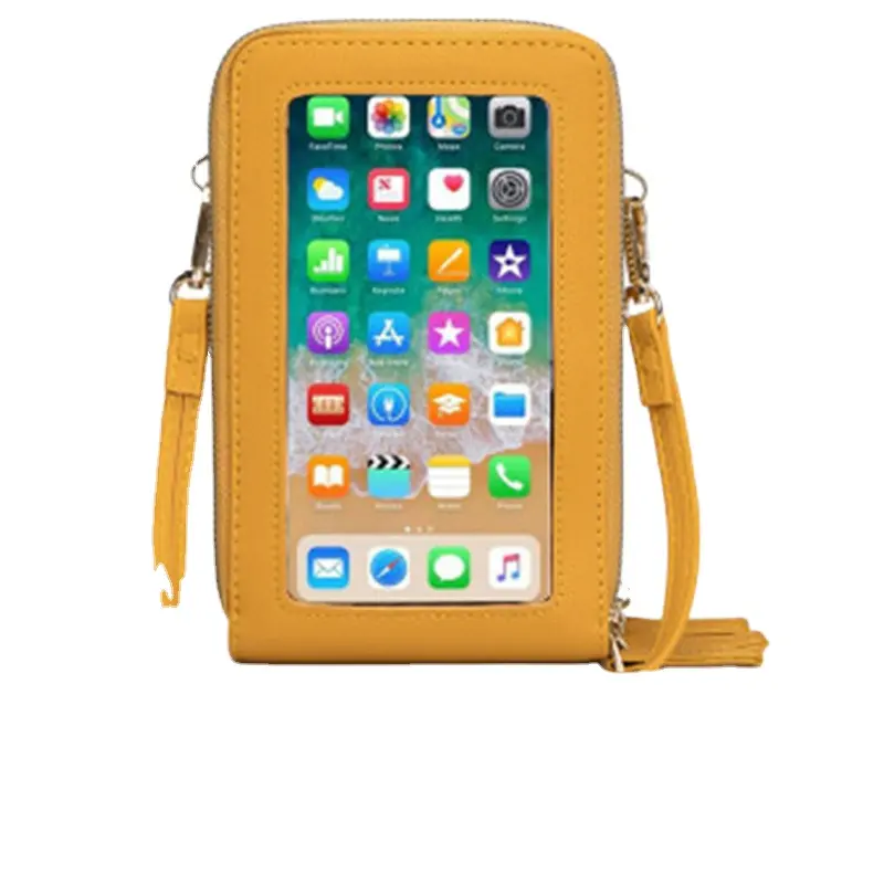 Wholesale fashion new designs 3 Main Pockets shoulder Phone Bags crossbody Wallet Purses with Card Slots