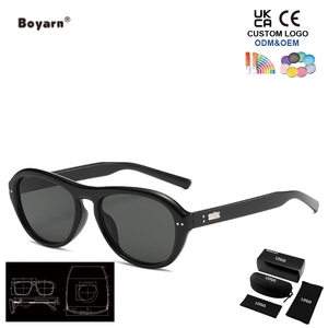 Gafas de Sol Boyarn Retro Artísticas con Marco Redondo, Lentes Grises Versátiles de PC, Lentes de Sol para Hombre - Product Image 2