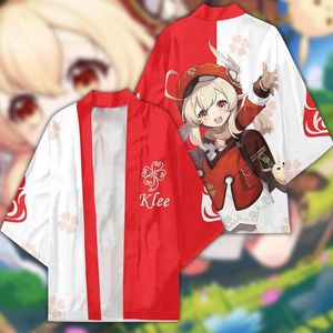Genshin Impact Haori Klee Zhong li Ke Qing Paimon <span class=keywords><strong>Cosplay</strong></span> 3D Printing Anime Kimono Cape Short Sleeve Cartoon Clothing - Product Image 5