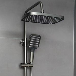 Duy nhất-xử lý gốm van mưa vòi hoa sen vòi mềm Gun grey đánh bóng đa chức năng áp lực đồng hồ đo vòi nước - Product Image 4