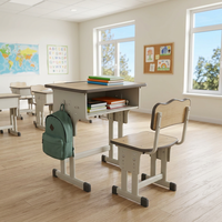 Bureau et chaise réglables pour un seul élève, pour l'école primaire