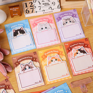 Notas Adhesivas Pequeñas con Diseño de Gatos para Estudiantes - Mensajes Escritos a Mano con Reverso Adhesivo - Organización para Oficina y Escuela - Product Image 1