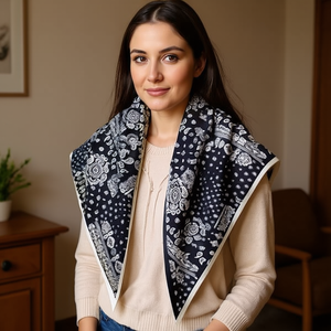 Bufanda triangular multifuncional de 135x60 cm con estampado de Paisley para mujer, accesorio de moda - Product Image 2