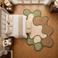 Tapis colorés sans perte antidérapant petit tapis de chambre d'adolescent fausse laine doux mignon dessin animé tapis