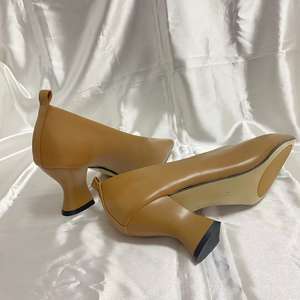 Second Layer Cow Leather Women Pumps Pig Insole 7cm <b>Chunky</b> Heel Walking Pumps Office Ladies <b>Shoes</b> Customize logo Factory - Product Image 4