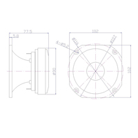 Haut-parleur Getshow HD3802 avec aimant en ferrite, transducteur de compression professionnel, tweeter à pavillon 1.5