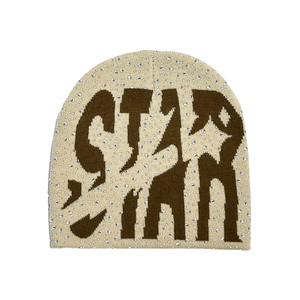 カスタムリバーシブルビニオールオーバープリントデザイナーニットユニセックスラインストーンベニーキャップ帽子冬スカルキャップキントビーニー男性用 - Product Image 5