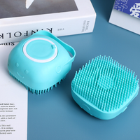 Outil de toilettage pour animaux de compagnie en TPR Brosse de massage pour la douche et le bain pour chiens et chats Éliminateur
