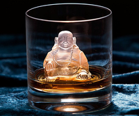 Moule 3D Bouddha Rire Moule en silicone à 4 cavités pour la fabrication de glace et de résine et de bougies et de gâteaux, Party Favor