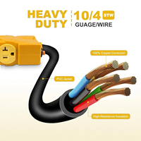 Cable de Alimentación de Cobre Puro Estándar Estadounidense, Enchufe de 30A a Tomacorriente de 20A, NEMA14-30P a 5-20R FT1, Retardante de Llama, Fabricado en China