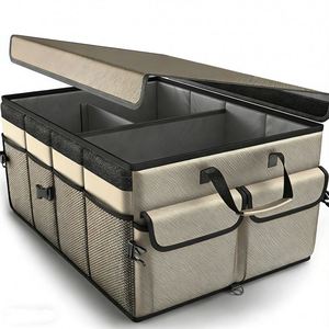 Organisateur de coffre de voiture avec couvercle, rangement pliable, accessoires de voiture pour femmes et hommes, sac pliable - Product Image 4