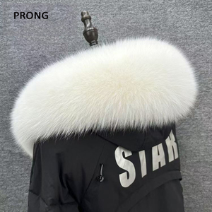 Abrigo para Hombre y Mujer con Capucha y Detalles de Piel, Calentador de Cuello de Invierno, Bufanda Peluda, Abrigo Parka para Mujer, Accesorios de Piel, Cuello de Piel de Zorro Auténtico - Product Image 4