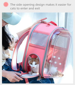 Large Outdoor <b>Cat</b> Backpack Portable Foldable Transparent Pet Carrier with Panoramic Breathable Feature Fabric Animal Pattern - Product Image 5