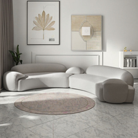 Ensemble de canapés modulaires en tissu de style japonais Sabi Wabi pour salon, villa, appartement, loft, grand canapé
