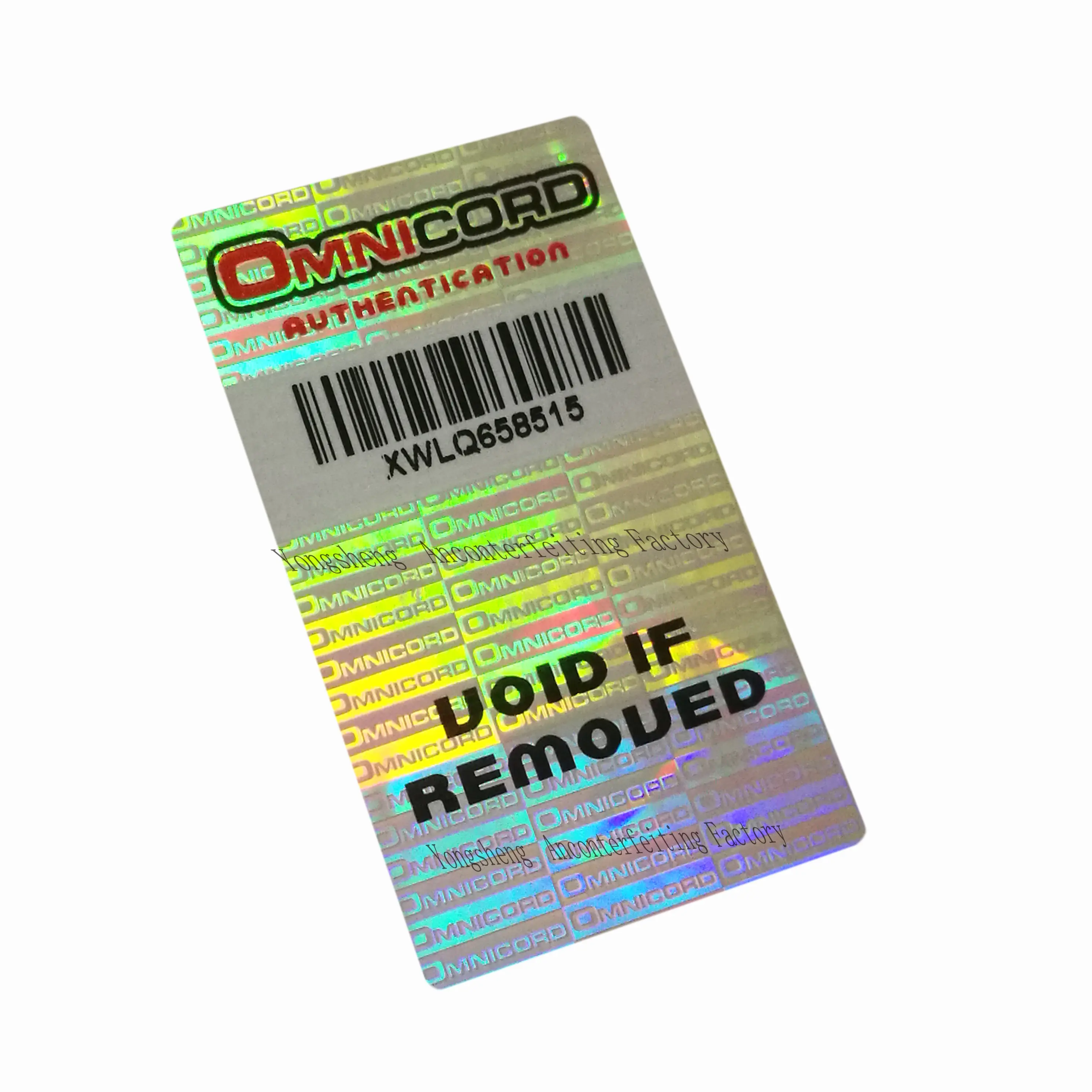 Pharmaceutical lab label vials medicine packing hologram sticker with QR code printed