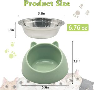 Nouveau Bol Double Anti-Renversement en Acier Inoxydable Écologique pour Animaux de Compagnie, Gamelle Anti-Glouton pour Chien, Diamètre 16cm, Vente Chaude Usine - Product Image 2