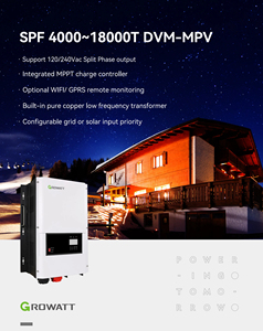 Convertisseur solaire Growatt SPF 4000-18000T DVM 4-18kW 4000-18000W 120/240Vac sortie monophasée hors réseau - Product Image 3