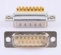 Conector de soldadura DB15 con capucha metálica, conector macho hembra D-Sub de 15 Pines, conectores adaptadores VGA de terminal RS232