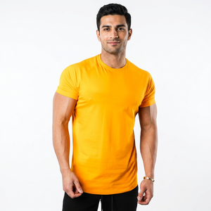 เสื้อยืดผู้ชายผ้าฝ้าย 95% ผสมอีลาสเทน 5% สำหรับออกกำลังกาย ฟิตเนส ยิม  รับสกรีนโลโก้  แห้งเร็ว - Product Image 1