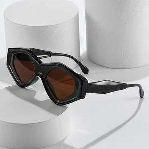 2022 nuovo arrivo Logo personalizzato ombreggiato moda stile Hip Hop occhiali da sole piccolo poligono PC Freame Uv400 lenti occhiali da sole per Unisex - Product Image 4