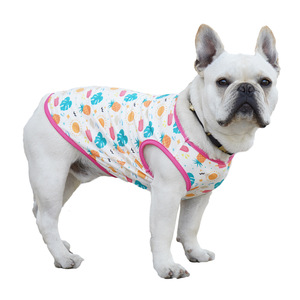 Gilet pour animaux de compagnie en fibre de bambou, fin et frais pour l'été, pour bouledogue français, petit chien, chien corpulent, rose fraise, bleu glace - Product Image 5