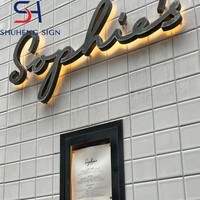 Enseigne LED personnalisée moderne sur mesure en métal pour entreprise, café, logo d'entreprise, décoration murale