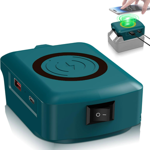 Adaptador de <span class=keywords><strong>Cargador</strong></span> de Batería para Batería <span class=keywords><strong>Makita</strong></span> de 18V, Adaptador de Carga Inalámbrica de 15W Máx. con Cargadores Tipo C y USB que Utilizan la Batería - Product Image 1