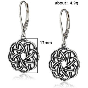 Pendientes de Plata Antigua E2270 con Nudo Celta Vintage para Mujer, Joyería para Uso Diario - Product Image 6