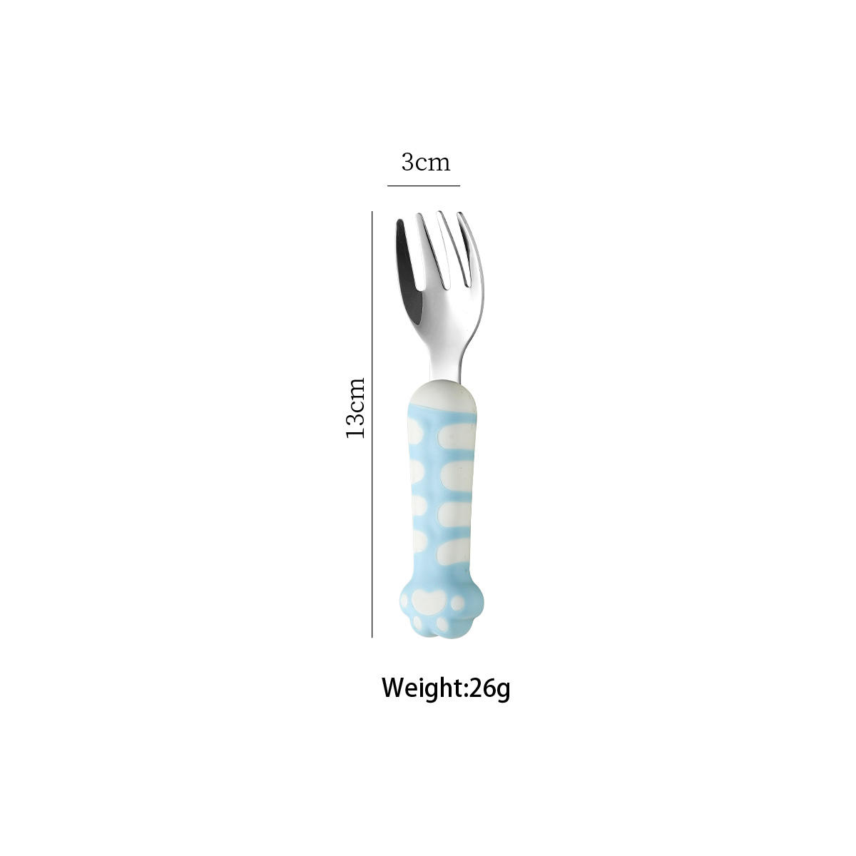 304 stainless steel cat paw children's fork (blue)