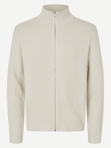 Sweat-shirt en laine mérinos pour <span class=keywords><strong>homme</strong></span>, fermeture éclair intégrale, manches longues, col et poche, marron - Product Image 3