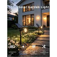 Projecteurs solaires à batterie Li-ion de bonne qualité, capteur de lumière, intensité réglable, certifiés FCC CE ROHS, étanches IP65, lampes de jardin, garantie 2 ans